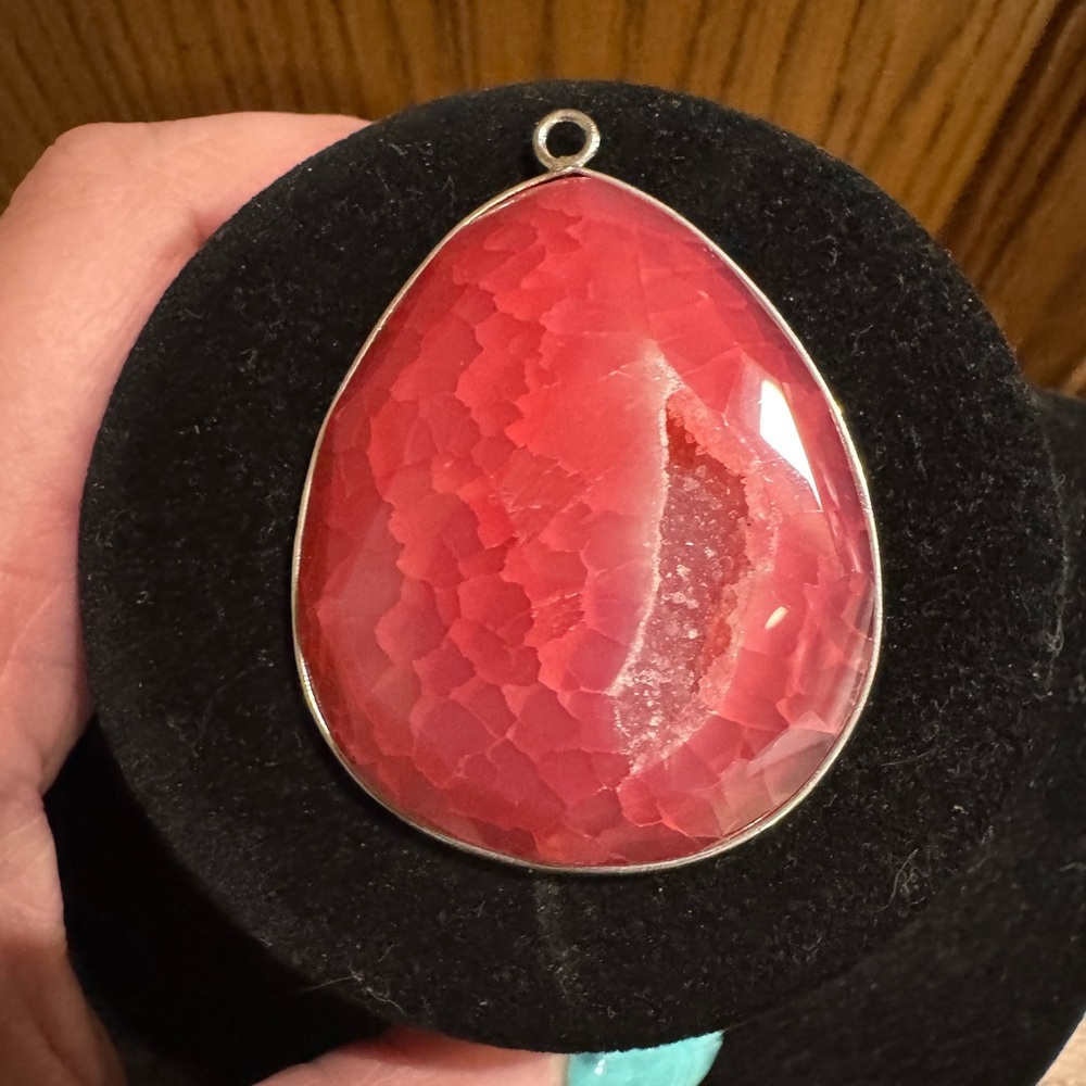 Red Rhodochrosite Gemstone Pendant
